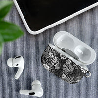 Black Aloha Hawaiian AirPods Case Monstera Hibiscus Tropical Pattern LT19 - Polynesian Pride