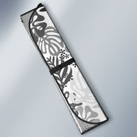White Aloha Hawaiian Auto Sun Shade Monstera Hibiscus Tropical Pattern LT19 - Polynesian Pride
