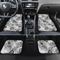 White Aloha Hawaiian Car Mats Monstera Hibiscus Tropical Pattern LT19 Set 4pcs White - Polynesian Pride