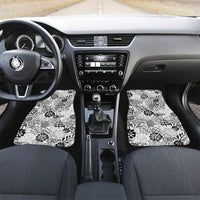 White Aloha Hawaiian Car Mats Monstera Hibiscus Tropical Pattern LT19 Set 2pcs - Front White - Polynesian Pride