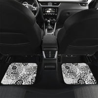 White Aloha Hawaiian Car Mats Monstera Hibiscus Tropical Pattern LT19 Set 2pcs - Back White - Polynesian Pride