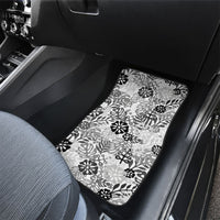 White Aloha Hawaiian Car Mats Monstera Hibiscus Tropical Pattern LT19 - Polynesian Pride