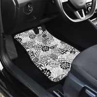 White Aloha Hawaiian Car Mats Monstera Hibiscus Tropical Pattern LT19 - Polynesian Pride