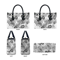 White Aloha Hawaiian Leather Bag Monstera Hibiscus Tropical Pattern LT19 - Polynesian Pride