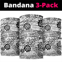 White Aloha Hawaiian Neck Gaiter Monstera Hibiscus Tropical Pattern LT19 package One Size: 25*50cm White - Polynesian Pride