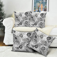 White Aloha Hawaiian Pillow Cover Monstera Hibiscus Tropical Pattern LT19 - Polynesian Pride