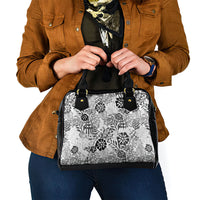 White Aloha Hawaiian Shoulder Handbag Monstera Hibiscus Tropical Pattern LT19 - Polynesian Pride