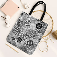White Aloha Hawaiian Tote Bag Monstera Hibiscus Tropical Pattern LT19 Black Strap One Size White - Polynesian Pride