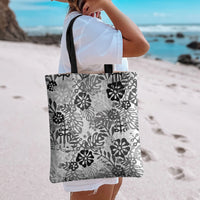 White Aloha Hawaiian Tote Bag Monstera Hibiscus Tropical Pattern LT19 - Polynesian Pride