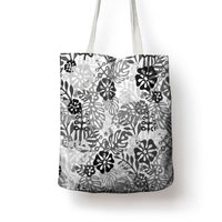 White Aloha Hawaiian Tote Bag Monstera Hibiscus Tropical Pattern LT19 - Polynesian Pride