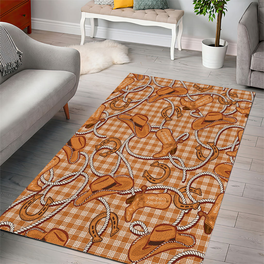 Brown Hawaii Palaka Cowboy Area Rug Hawaiian Paniolo Festival Spirit LT19 - Polynesian Pride