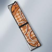 Brown Hawaii Palaka Cowboy Auto Sun Shade Hawaiian Paniolo Festival Spirit LT19 - Polynesian Pride