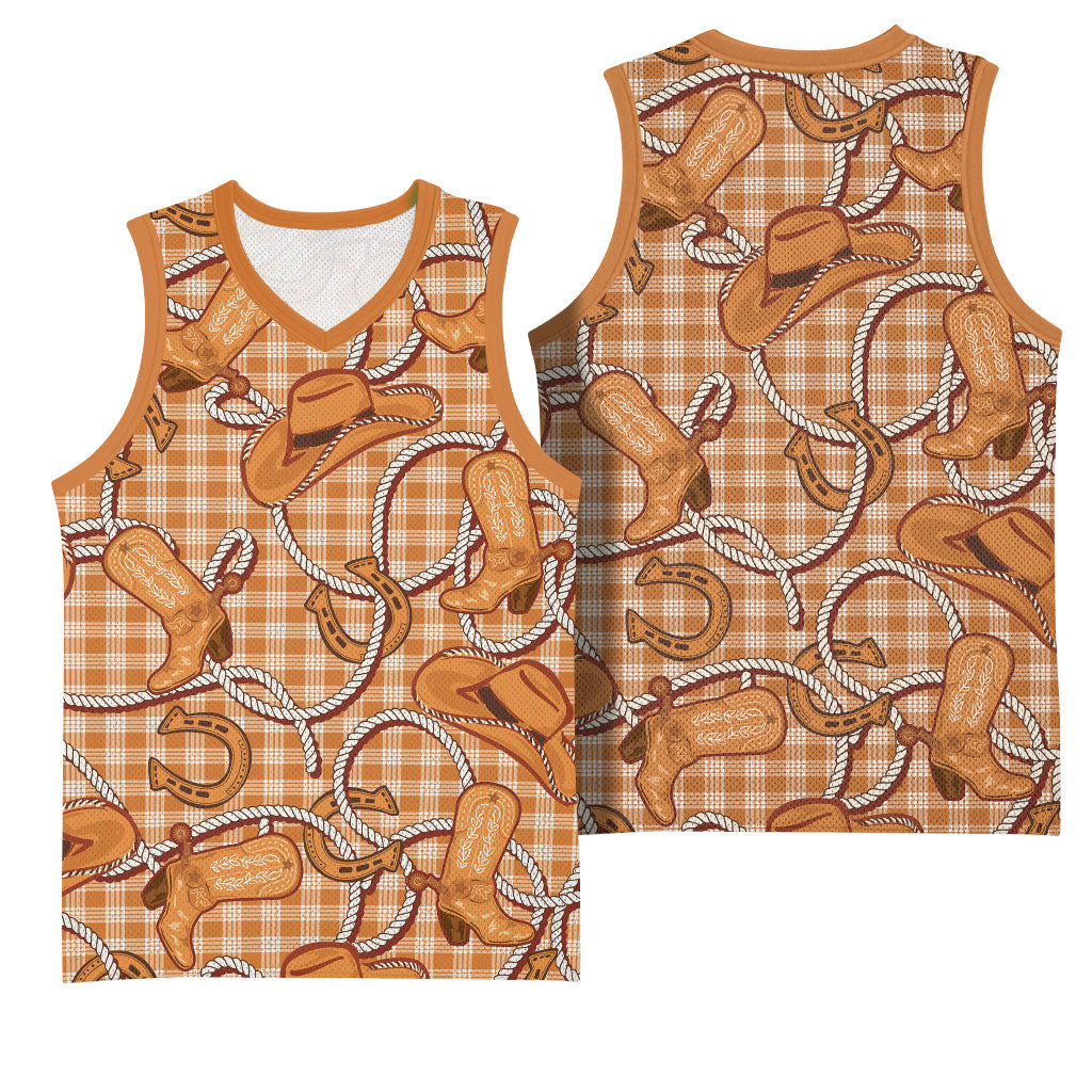 Brown Hawaii Palaka Cowboy Basketball Jersey Hawaiian Paniolo Festival Spirit LT19 - Polynesian Pride