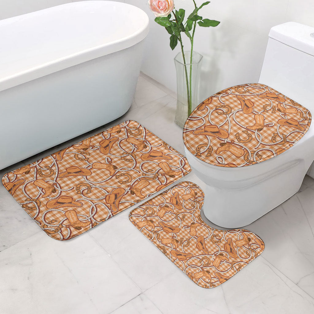 Brown Hawaii Palaka Cowboy Bathroom Set Hawaiian Paniolo Festival Spirit LT19 - Polynesian Pride