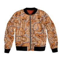 Brown Hawaii Palaka Cowboy Bomber Jacket Hawaiian Paniolo Festival Spirit LT19 Unisex Brown - Polynesian Pride
