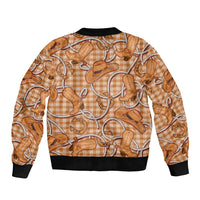 Brown Hawaii Palaka Cowboy Bomber Jacket Hawaiian Paniolo Festival Spirit LT19 - Polynesian Pride