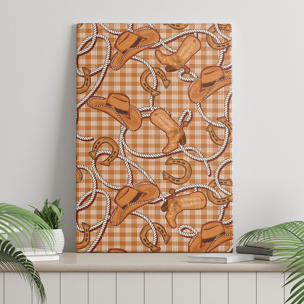 Brown Hawaii Palaka Cowboy Canvas Wall Art Hawaiian Paniolo Festival Spirit LT19 - Polynesian Pride