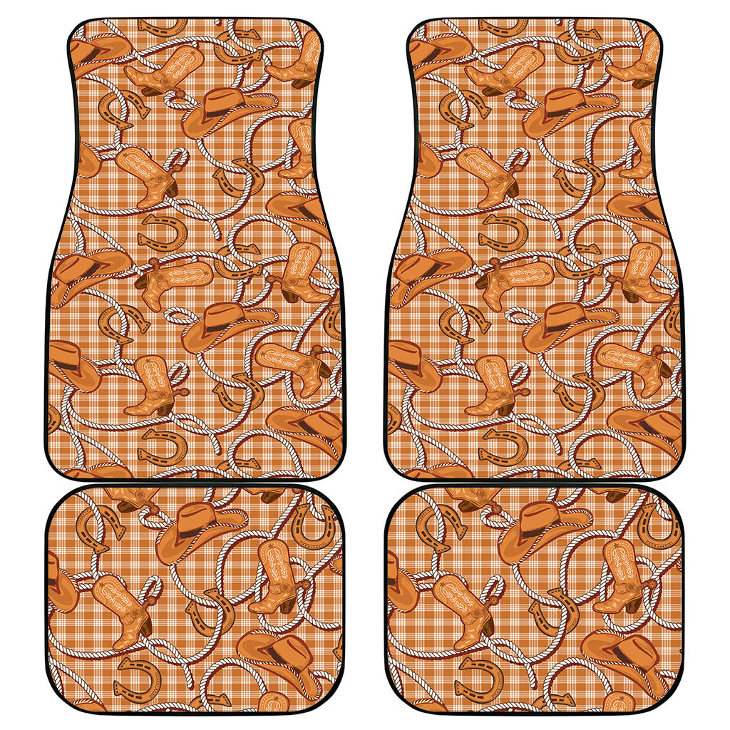 Brown Hawaii Palaka Cowboy Car Mats Hawaiian Paniolo Festival Spirit LT19 - Polynesian Pride