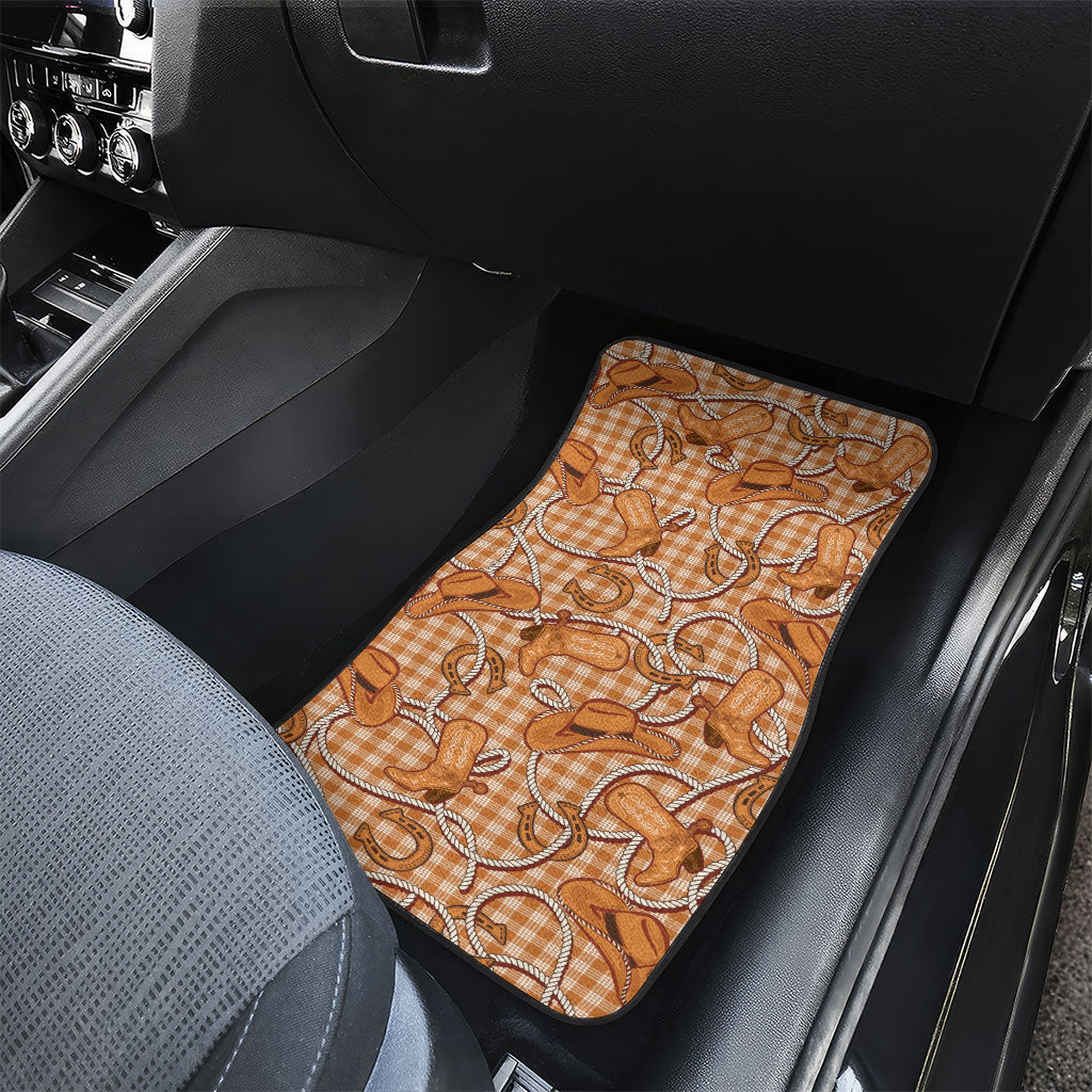 Brown Hawaii Palaka Cowboy Car Mats Hawaiian Paniolo Festival Spirit LT19 - Polynesian Pride