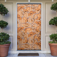 Brown Hawaii Palaka Cowboy Door Cover Hawaiian Paniolo Festival Spirit LT19 Brown - Polynesian Pride