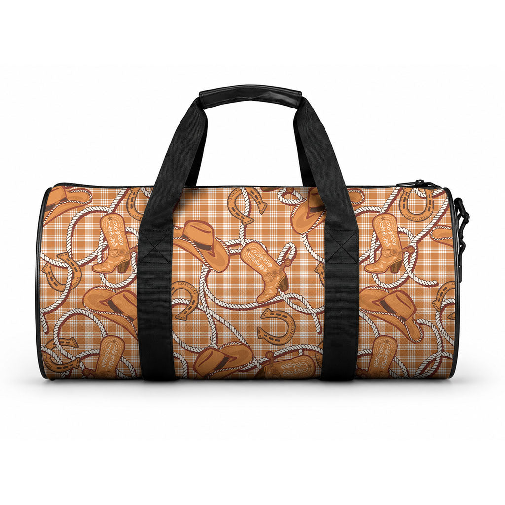 Brown Hawaii Palaka Cowboy Duffle Bag Hawaiian Paniolo Festival Spirit LT19 One size Brown - Polynesian Pride