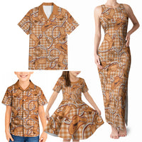 Brown Hawaii Palaka Cowboy Family Matching Tank Maxi Dress and Hawaiian Shirt Hawaiian Paniolo Festival Spirit LT19 - Polynesian Pride