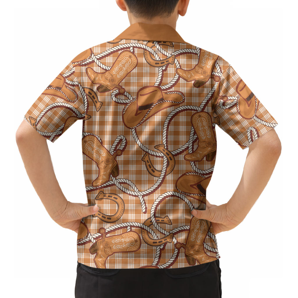 Brown Hawaii Palaka Cowboy Kid Hawaiian Shirt Hawaiian Paniolo Festival Spirit LT19 - Polynesian Pride