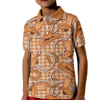 Brown Hawaii Palaka Cowboy Kid Polo Shirt Hawaiian Paniolo Festival Spirit LT19 Kid Brown - Polynesian Pride