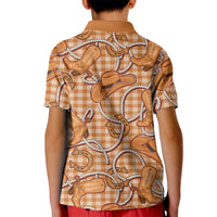 Brown Hawaii Palaka Cowboy Kid Polo Shirt Hawaiian Paniolo Festival Spirit LT19 - Polynesian Pride