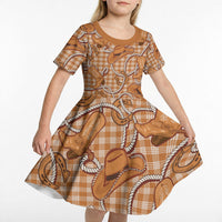 Brown Hawaii Palaka Cowboy Kid Short Sleeve Dress Hawaiian Paniolo Festival Spirit LT19 - Polynesian Pride