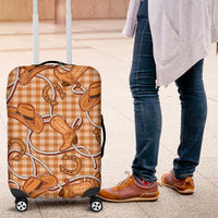 Brown Hawaii Palaka Cowboy Luggage Cover Hawaiian Paniolo Festival Spirit LT19 Brown - Polynesian Pride