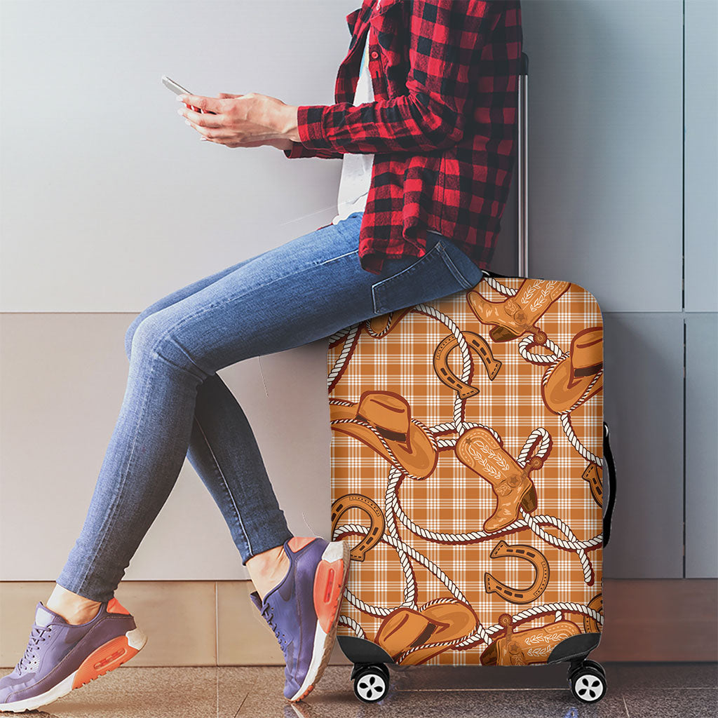 Brown Hawaii Palaka Cowboy Luggage Cover Hawaiian Paniolo Festival Spirit LT19 - Polynesian Pride