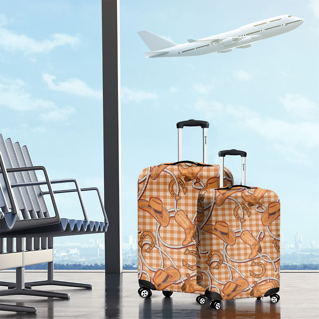 Brown Hawaii Palaka Cowboy Luggage Cover Hawaiian Paniolo Festival Spirit LT19 - Polynesian Pride