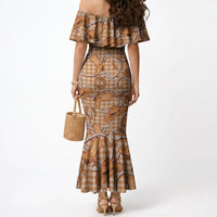 Brown Hawaii Palaka Cowboy Mermaid Dress Hawaiian Paniolo Festival Spirit LT19 - Polynesian Pride