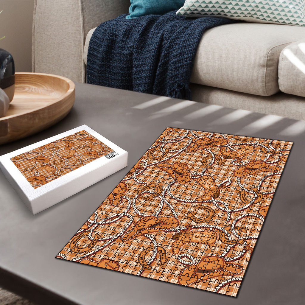 Brown Hawaii Palaka Cowboy Puzzle Hawaiian Paniolo Festival Spirit LT19 - Polynesian Pride