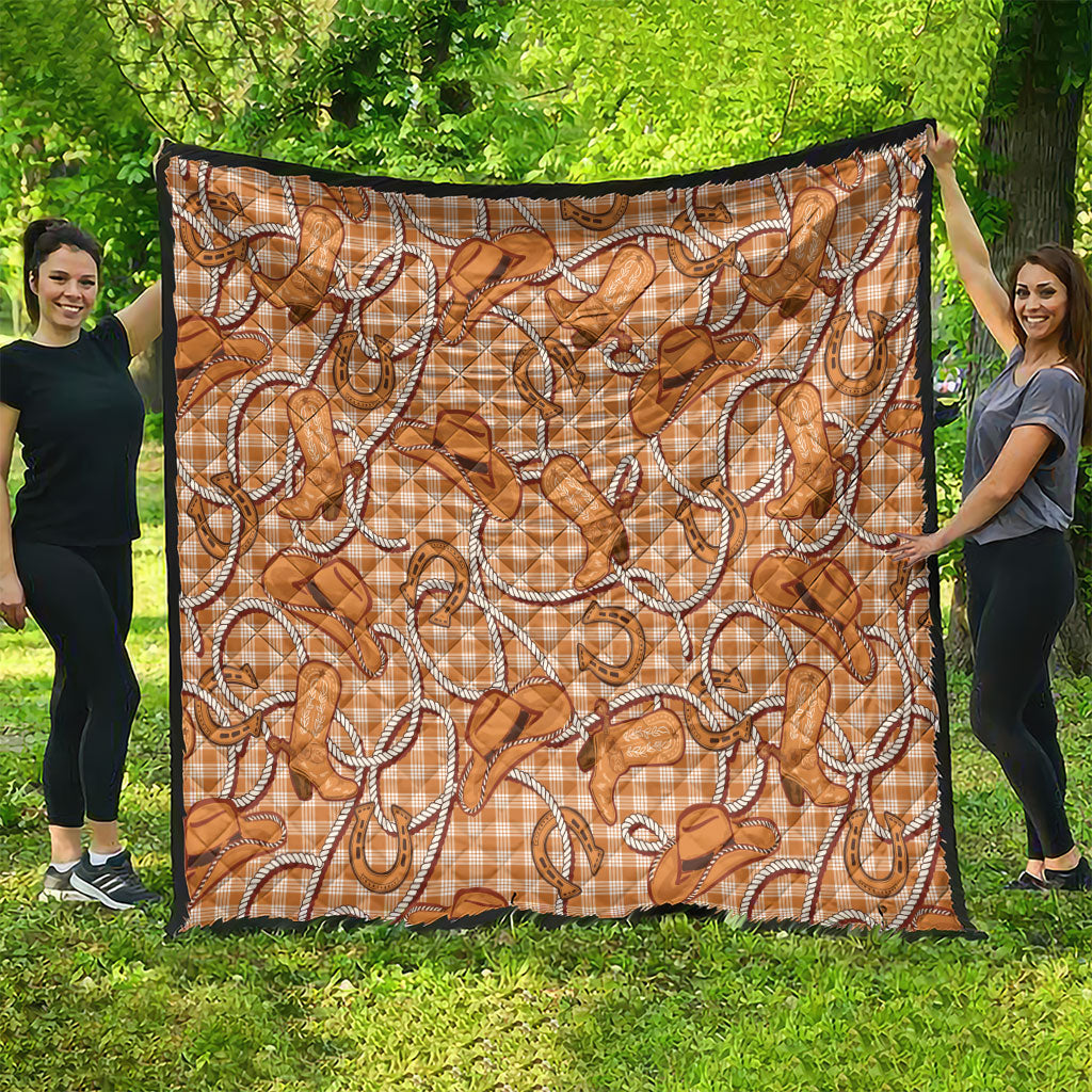Brown Hawaii Palaka Cowboy Quilt Hawaiian Paniolo Festival Spirit LT19 - Polynesian Pride