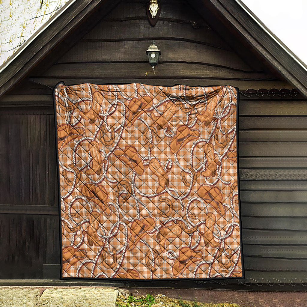 Brown Hawaii Palaka Cowboy Quilt Hawaiian Paniolo Festival Spirit LT19 - Polynesian Pride