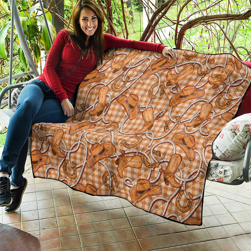 Brown Hawaii Palaka Cowboy Quilt Hawaiian Paniolo Festival Spirit LT19 - Polynesian Pride