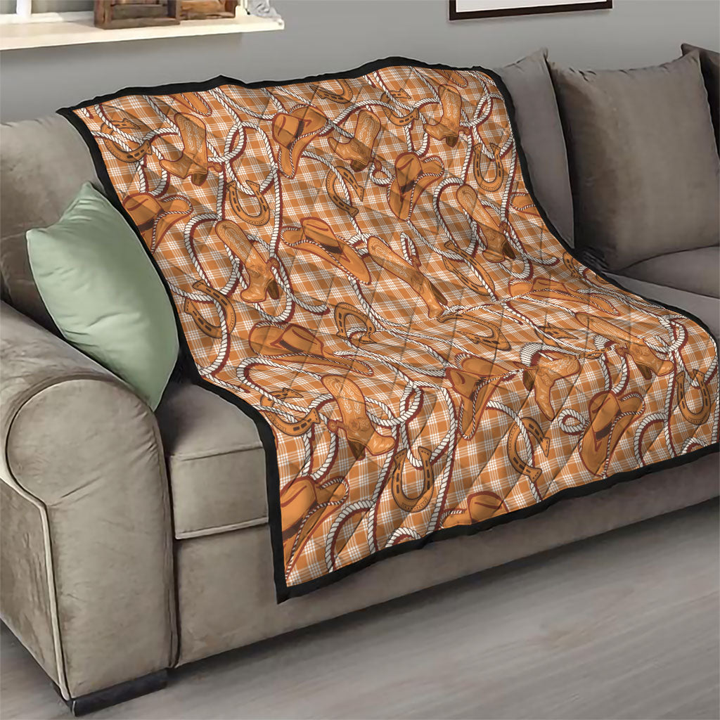 Brown Hawaii Palaka Cowboy Quilt Hawaiian Paniolo Festival Spirit LT19 - Polynesian Pride
