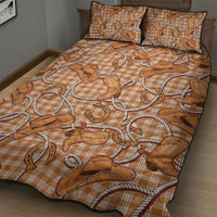 Brown Hawaii Palaka Cowboy Quilt Bed Set Hawaiian Paniolo Festival Spirit LT19 - Polynesian Pride