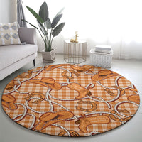 Brown Hawaii Palaka Cowboy Round Carpet Hawaiian Paniolo Festival Spirit LT19 - Polynesian Pride