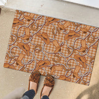 Brown Hawaii Palaka Cowboy Rubber Doormat Hawaiian Paniolo Festival Spirit LT19 - Polynesian Pride
