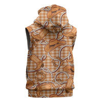Brown Hawaii Palaka Cowboy Sleeveless Hoodie Hawaiian Paniolo Festival Spirit LT19 - Polynesian Pride