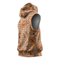 Brown Hawaii Palaka Cowboy Sleeveless Hoodie Hawaiian Paniolo Festival Spirit LT19 - Polynesian Pride