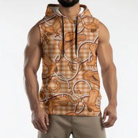 Brown Hawaii Palaka Cowboy Sleeveless Hoodie Hawaiian Paniolo Festival Spirit LT19 - Polynesian Pride