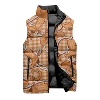 Brown Hawaii Palaka Cowboy Sleeveless Puffer Jacket Hawaiian Paniolo Festival Spirit LT19 - Polynesian Pride