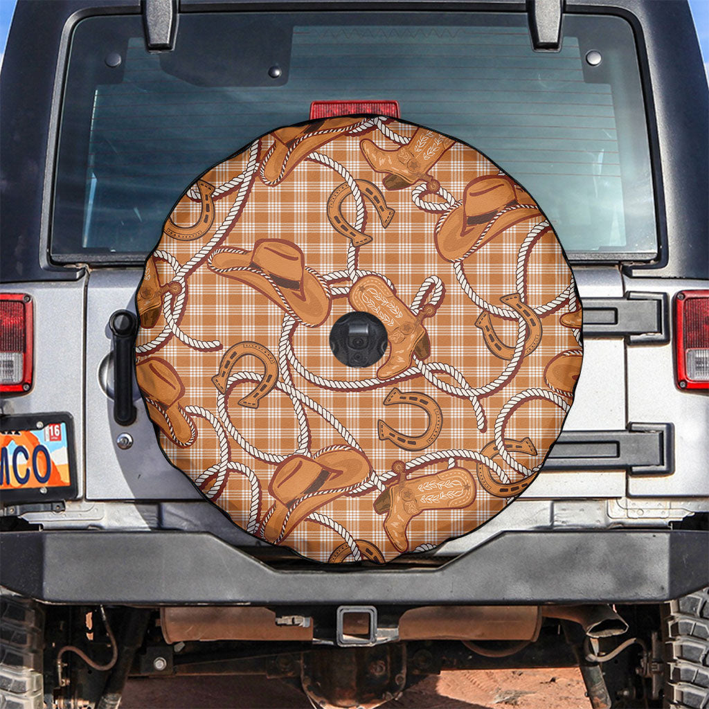 Brown Hawaii Palaka Cowboy Spare Tire Cover Hawaiian Paniolo Festival Spirit LT19 Brown - Polynesian Pride