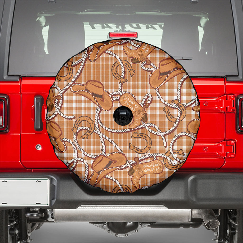 Brown Hawaii Palaka Cowboy Spare Tire Cover Hawaiian Paniolo Festival Spirit LT19 - Polynesian Pride