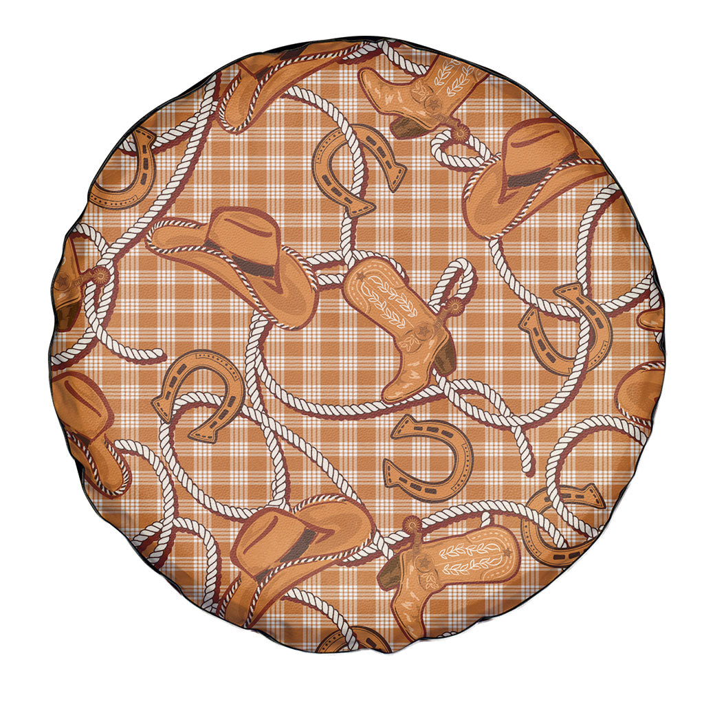Brown Hawaii Palaka Cowboy Spare Tire Cover Hawaiian Paniolo Festival Spirit LT19 - Polynesian Pride