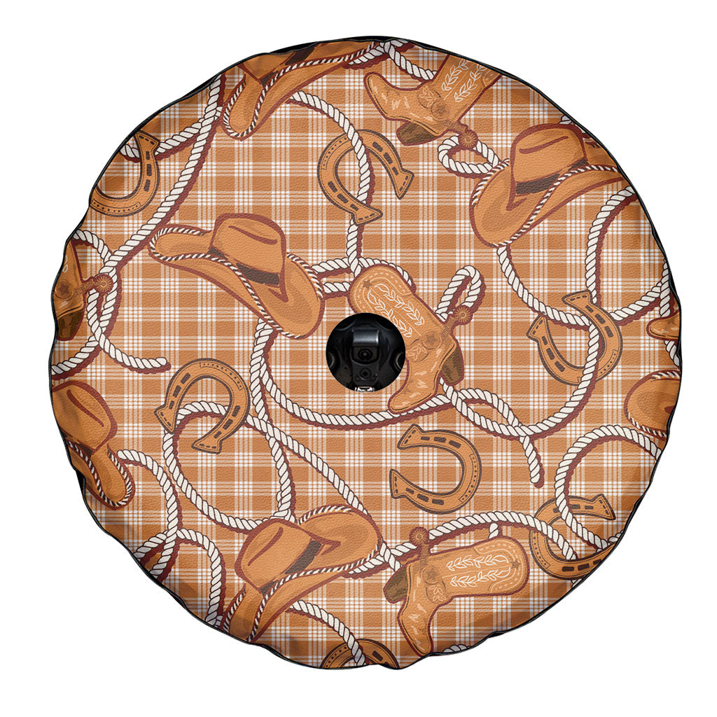 Brown Hawaii Palaka Cowboy Spare Tire Cover Hawaiian Paniolo Festival Spirit LT19 - Polynesian Pride
